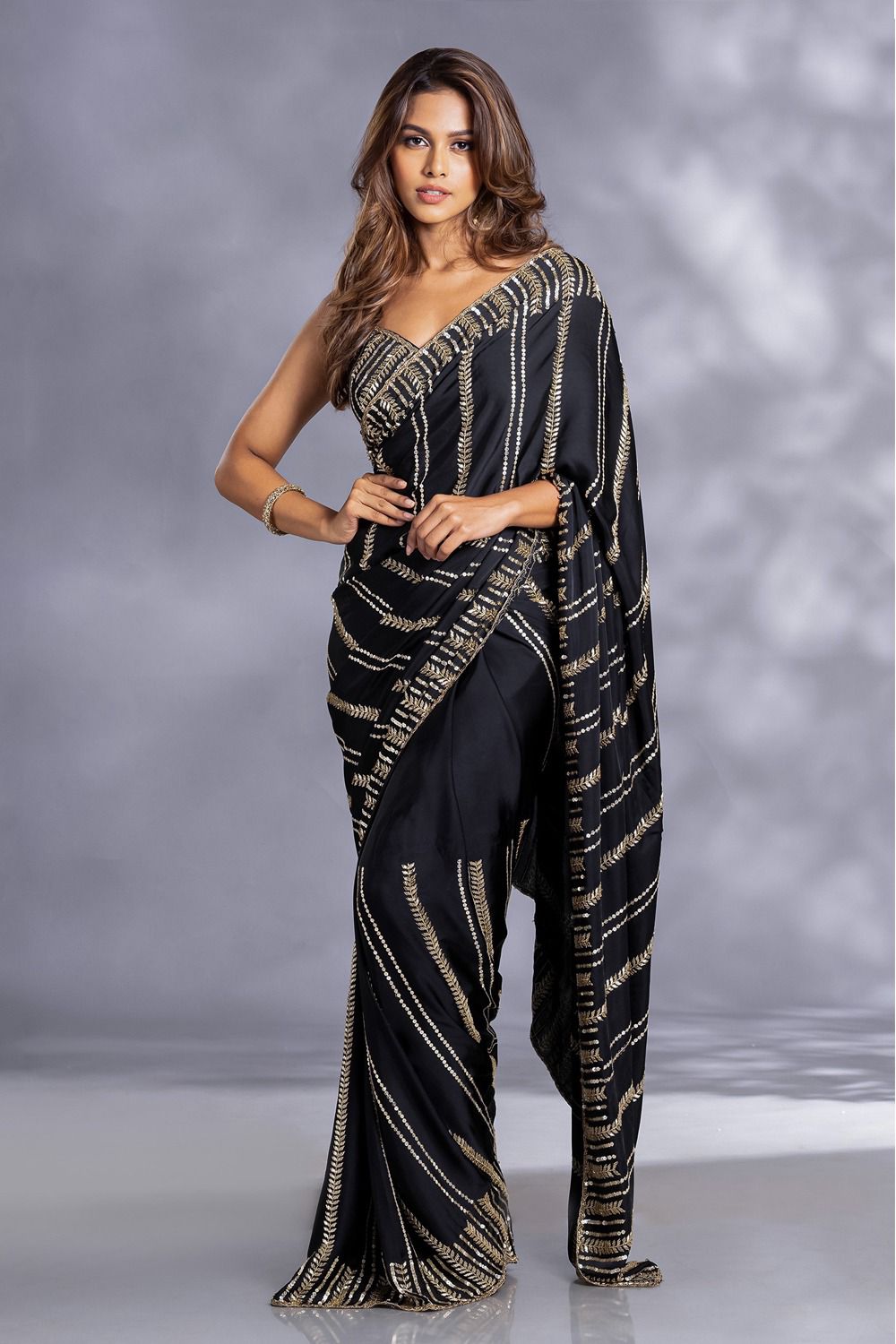 Glorious Gold Embroidered Saree  Is What You Need For All Your Occasions.