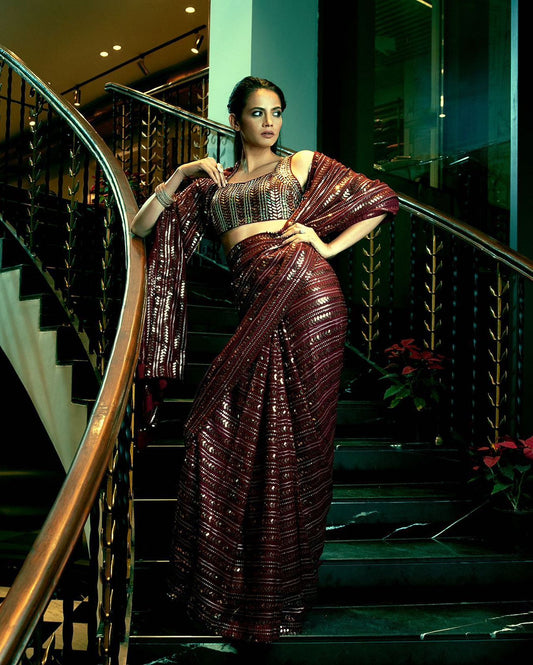 An exclusive designer beautiful sequence saree collection
